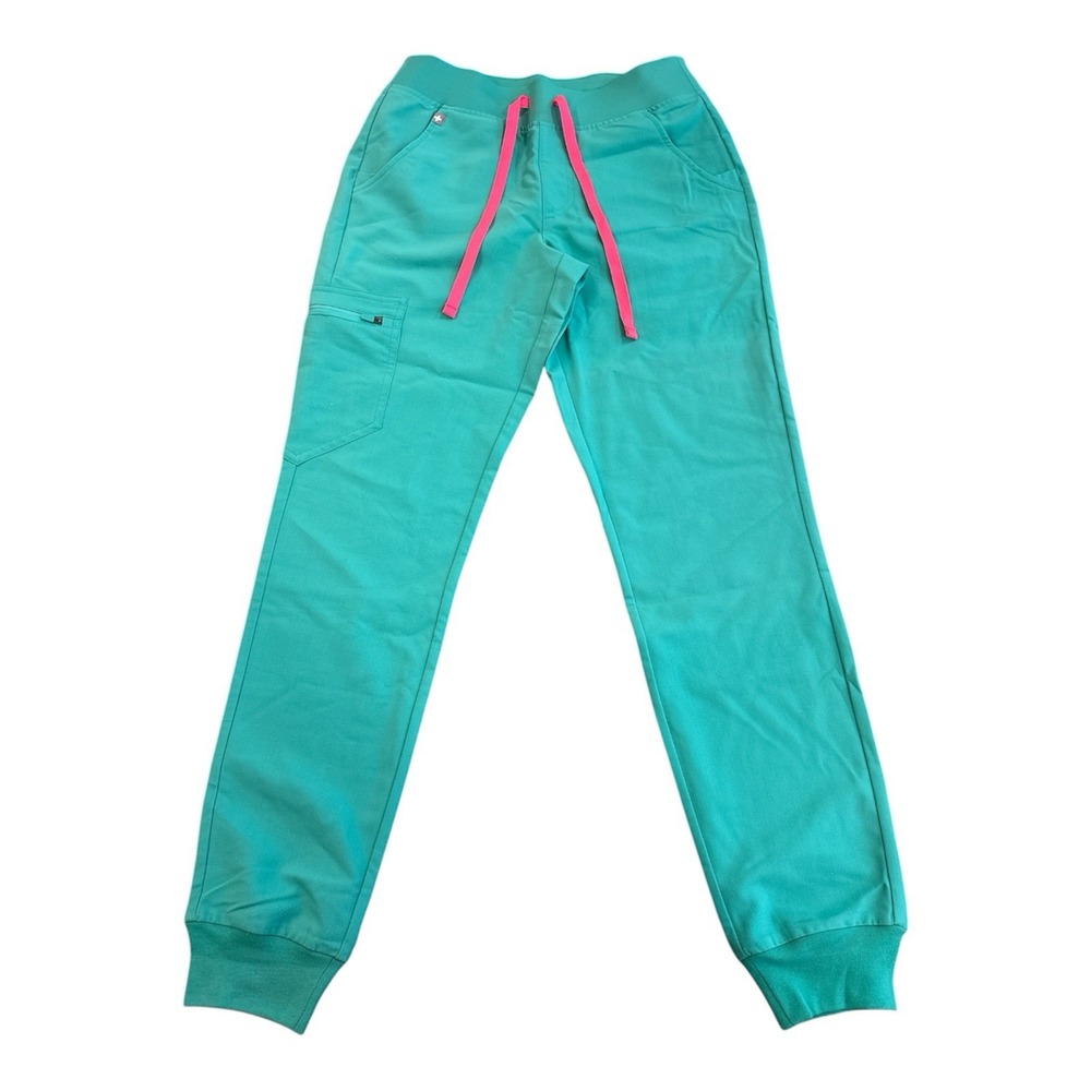 FIGS Zamora Jogger Scrub Pants Womens XS Neon Flat Green Healthcare Work Nurse